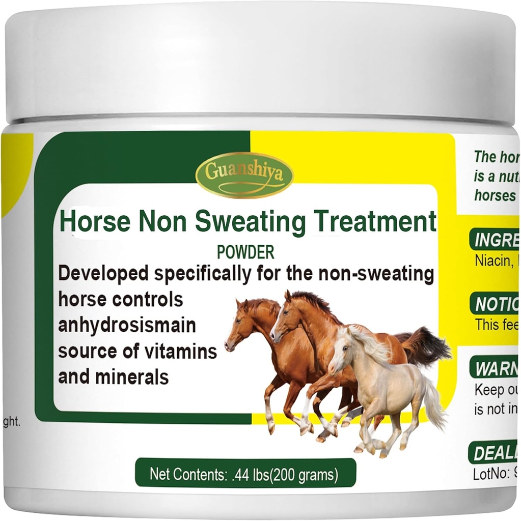 Horse Non Sweating Treatment, Promoting Healthy Temperature Regulation for Stop Sweat, AC, Old, Mare, Gelding, Anhidrosis, One Hot Summer Day Use