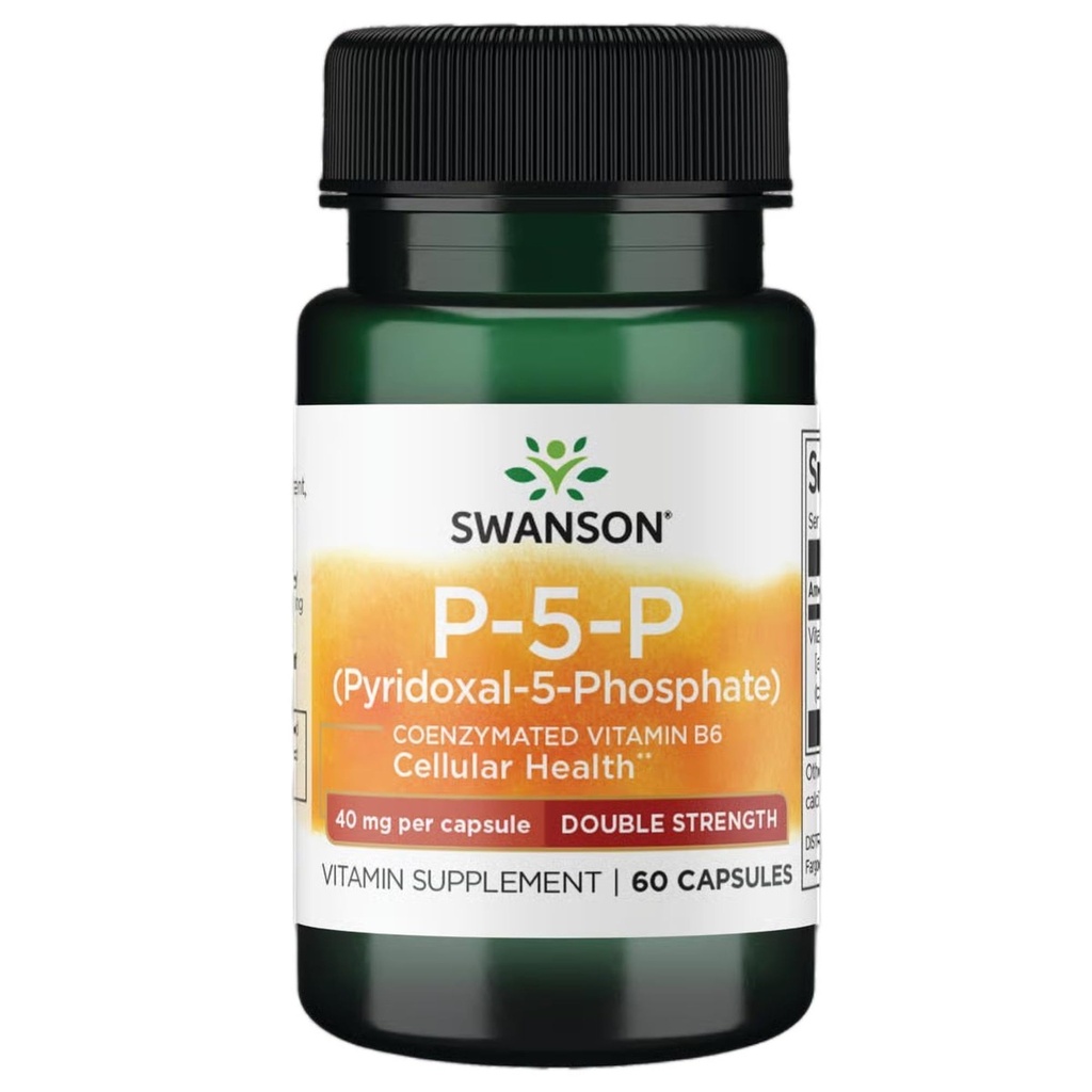 Swanson P-5-P (Pyridoxal-5-Phosphate) Vitamina Coenzimada B-6 40 Milligrams 60 cápsulas