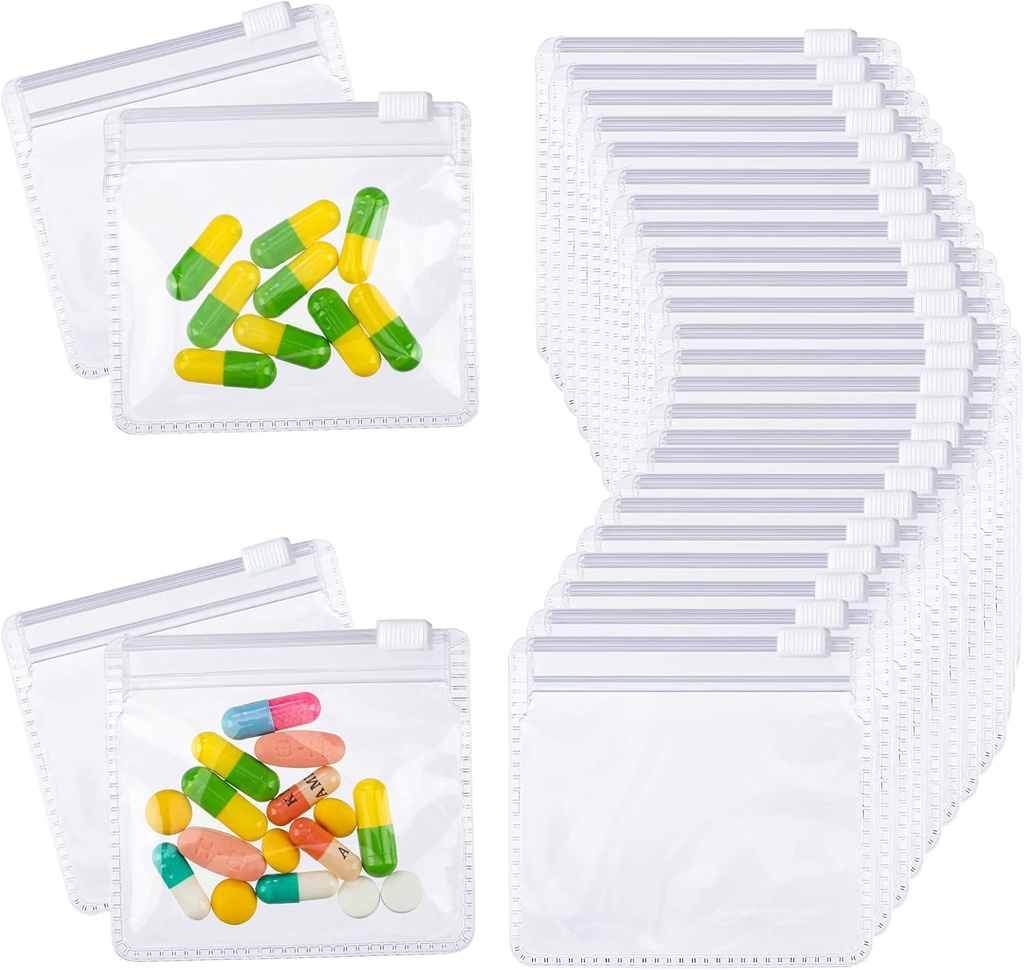 Nuanchu 12 piezas Pill Pouches Bolsas Set Reutilizable Pill Baggies transparente plástico auto sellado Medicina de viaje Organizador Almacenamiento con bloqueo de diapositivas para la medicina y pequeños artículos