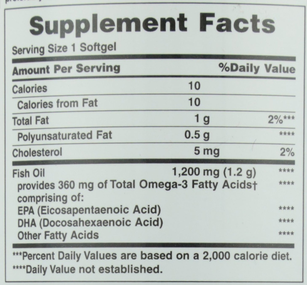 Nature's Bounty Fish Oil, Supports Heart Health, 1200 Mg, Rapid Release Softgels, 200 Ct (Pack of 2)