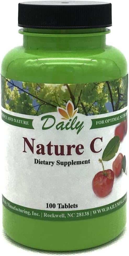 Naturaleza de fabricación diaria C (Vitamin C de Acerola Cherry) 100 Tabletas por botella