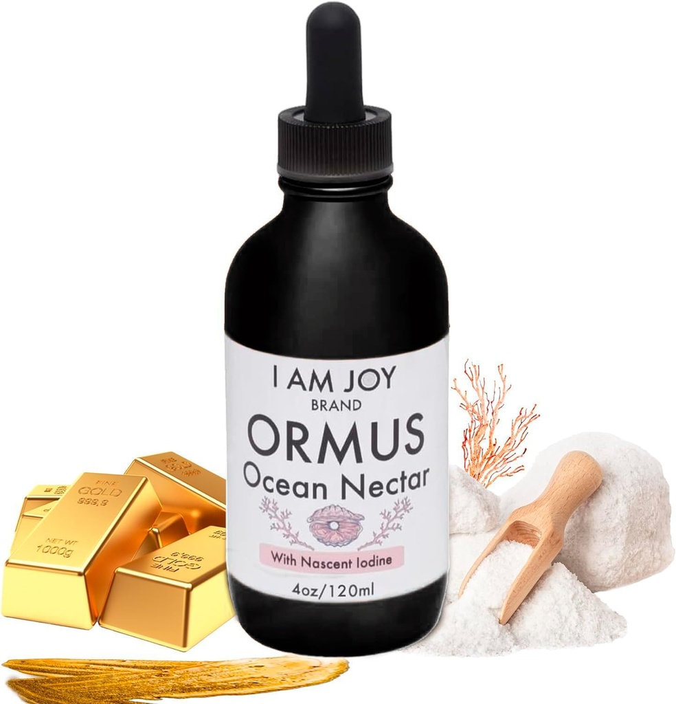 I Am Joy co. Ormus Ocean Nectar Monoatomic Gold with Iodine Designed to Decalcify the Pineal Gland, Support Thyroid and Increase Feelings of Alertness, Clarity of Thought and Energy 4oz