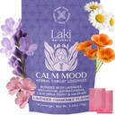 Laki Naturals Lavender Chamomile Calm Mood Herbal Lozenges Funcional (14ct) Gargantilla " Calming Hard Candies with Magnesium, Ashwagandha, California Poppy " Valerian. Vegan, Sugar Gratis, Gluten Gratis