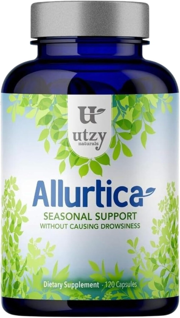 Utzy Naturals Allurtica ← Herbal Suplemento con Quercetin y Stinging Nettle ¦ Apoyo Estacional para Adultos &amp; Niños TENIDO No Drowsy TEN 120 Capsules