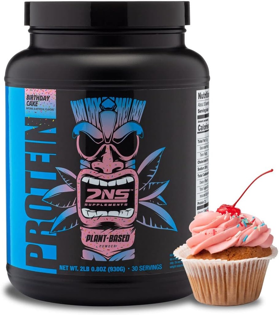 2a Naturaleza Suplementos – Proteína de base vegetal, Pastel de Cumpleaños, 30 Serviciones, 2.2 LB – 21G Proteína Vegana &amp; EAAs para apoyar el crecimiento muscular " Recuperación – No Azúcares Añadidos " Hecho sin soya, gluten o GMOs