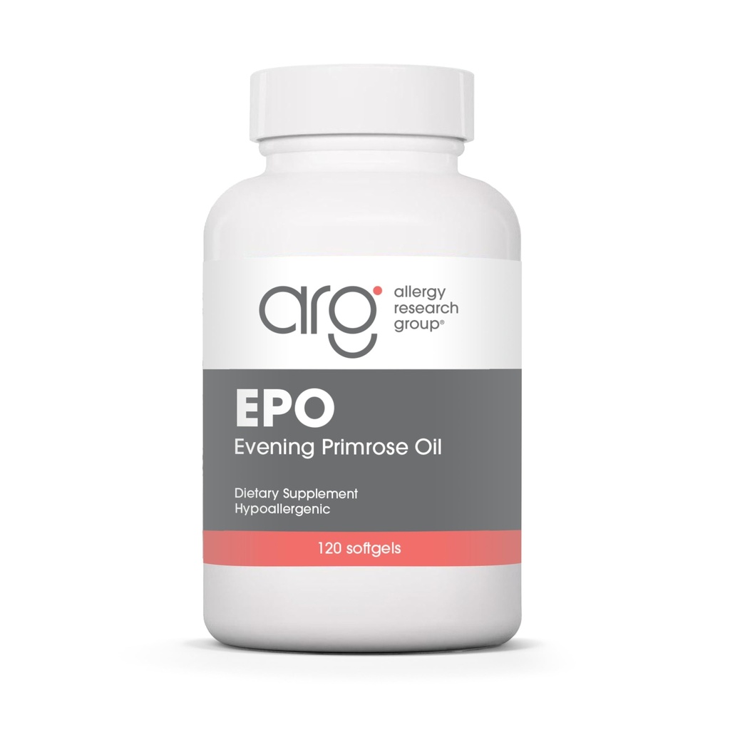 Allergy Research Group ARG Evening Primrose Oil - 500 mg Evening Primrose Oil with 45 mg GLA - Hormonal Balance, Skin Hydration & Eye Comfort Support - Hypoallergenic - 120 Servings - 120 Softgels