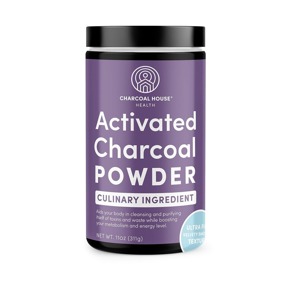 ULTRA FINE Cacahuete Activado Carcoal Powder - Aplicaciones Culinarias y Cosméticas, Velvety Smooth Texture for Smoothies, Ice Creams, Pastas, Soaps, Ultra Fine for a Soft Finish, No Grit!