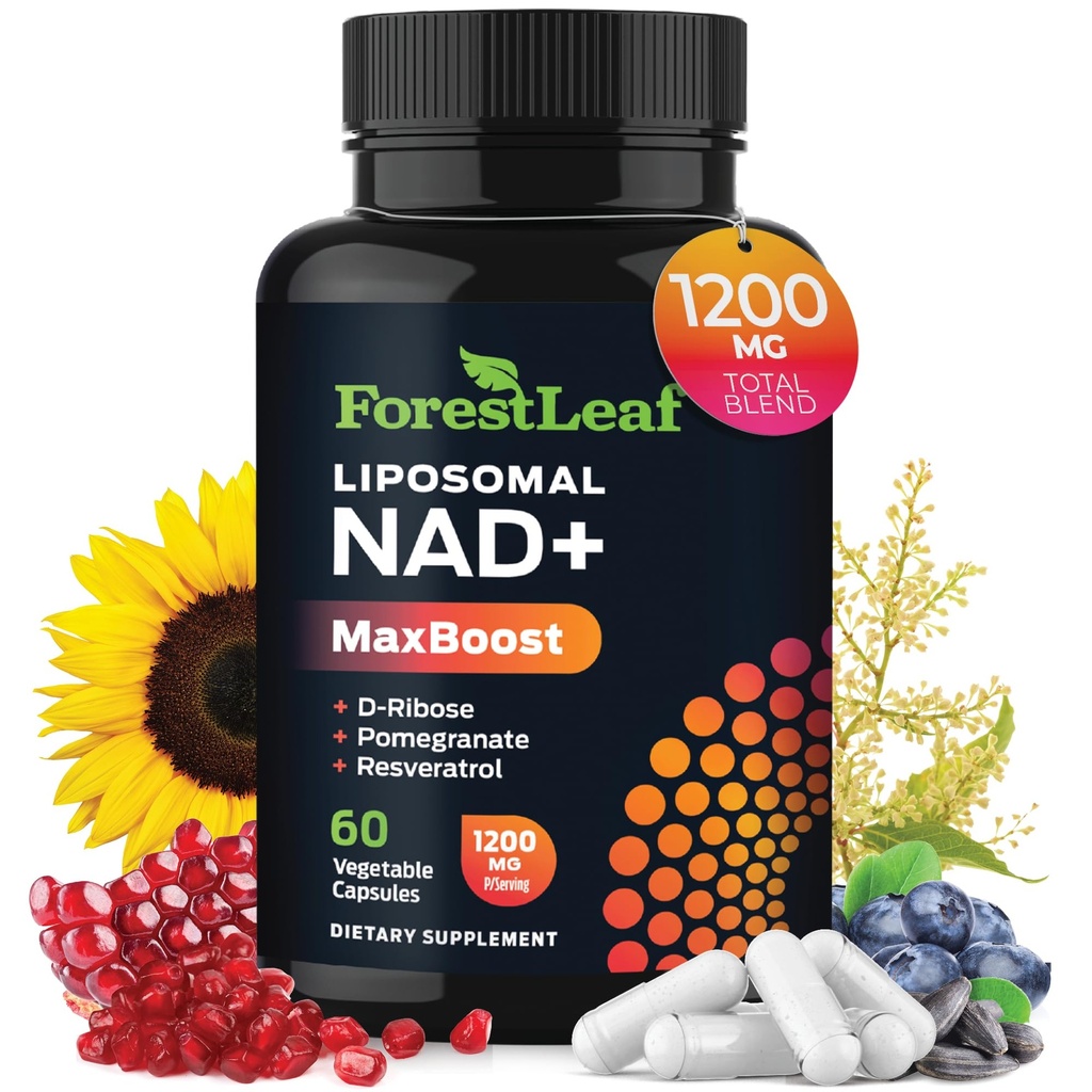 ForestLeaf Liposomal NAD+ with Resveratrol, 1200mg Complex, 60 Ct