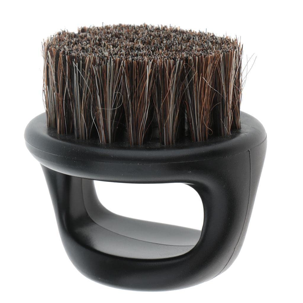 Salon Barber Wood Bristles Hair Beard Cleansing Grooming Brush Hombres Mustache Shaping Comb - Negro