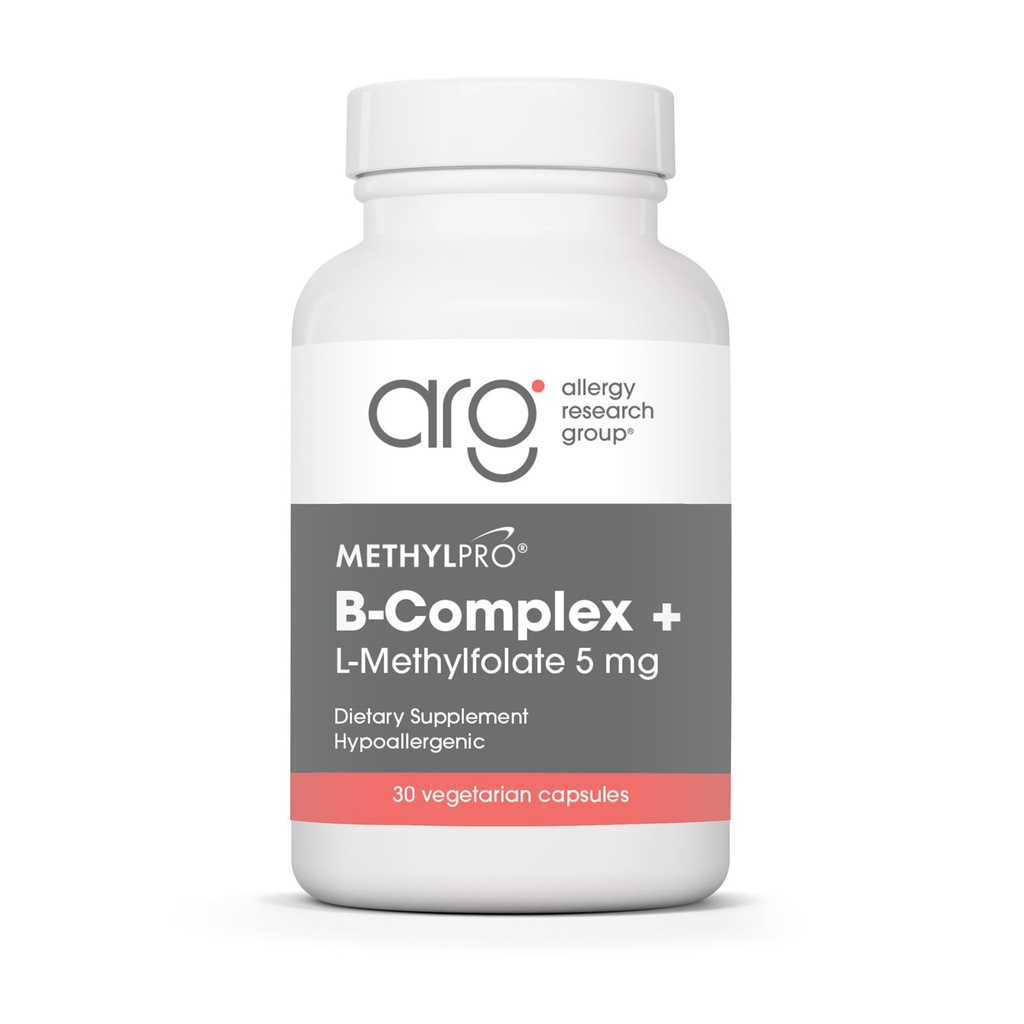 MetilPro B-Complex + L-Methylfolate 5 mg - Complejo de vitamina B metilada para mujeres y hombres, Soporte de energía celular con folato, niacina y biotina, Suplemento VIT B - 30 cápsulas veganas