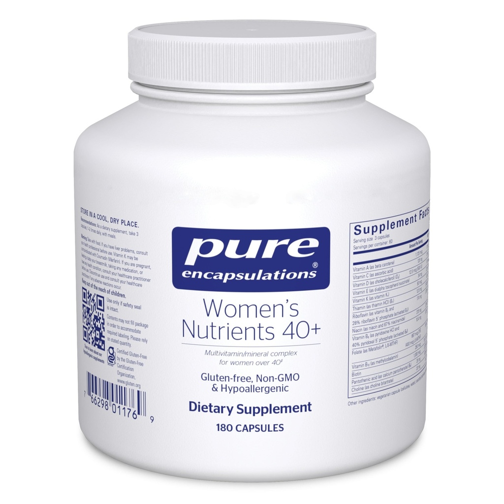 Pure Encapsulations Women's Nutrients 40+ - Multivitamin for Women Over 40 to Support Urinary Tract Health, Breast Cell Health & Eye Integrity* - with Vitamin C, E &amp; A - 180 Capsules