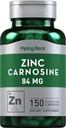 Piping Rock Zinc Carnosine Suplemento TEN 84mg ANTE 150 Capsules ← No GMO, Gluten Free