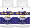Liposomal Alpha Lipoic Acid 1600mg per Serving,Alpha lipoic Acid Suplementos Nutricionales para la Salud Antioxidante, Energía y Metabolismo-Gluten Sin límiteNon GMO 120 cápsulas