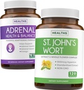 Adrenal & St. John's Wort (4-Month Supply) Mood Harmony Pack - Adrenal Support with L-Tyrosine (120 Capsules) & St. John's Wort with Powerfil 900mcg Hypericin 500mg per Capsule (120 Capsules)