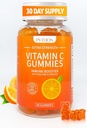 Python Vitamina C + Echinacea Suplemento para la Inmunidad y la Salud de los pulmones, apoya la producción de colágeno, hidratación de la piel, inmunidad y salud, 60 Chews de Gummy Vegan para adultos &amp; niños - 1 mes de suministro