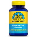 NATURE'S LIFE Cal Mag Zinc Complex 1000mg / 500mg / 15mg - Calcium Magnesium Zinc Supplement w/Vitamin D and Boron - Bone Health, Muscle and Heart Health Support, 60 Day Guarantee, 25 Serv, 100 Caps