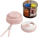 Caja de Píldora Rosa para Mujer Propósito, Caja de Píldora Pequeña, Organizador de Píldora de Viajes, 4 compartimentos para Botellas de Píldora, cabe en Pocket, Organizador de Píldora de Bolso, Caja de Píldora de Viajes (Pink)