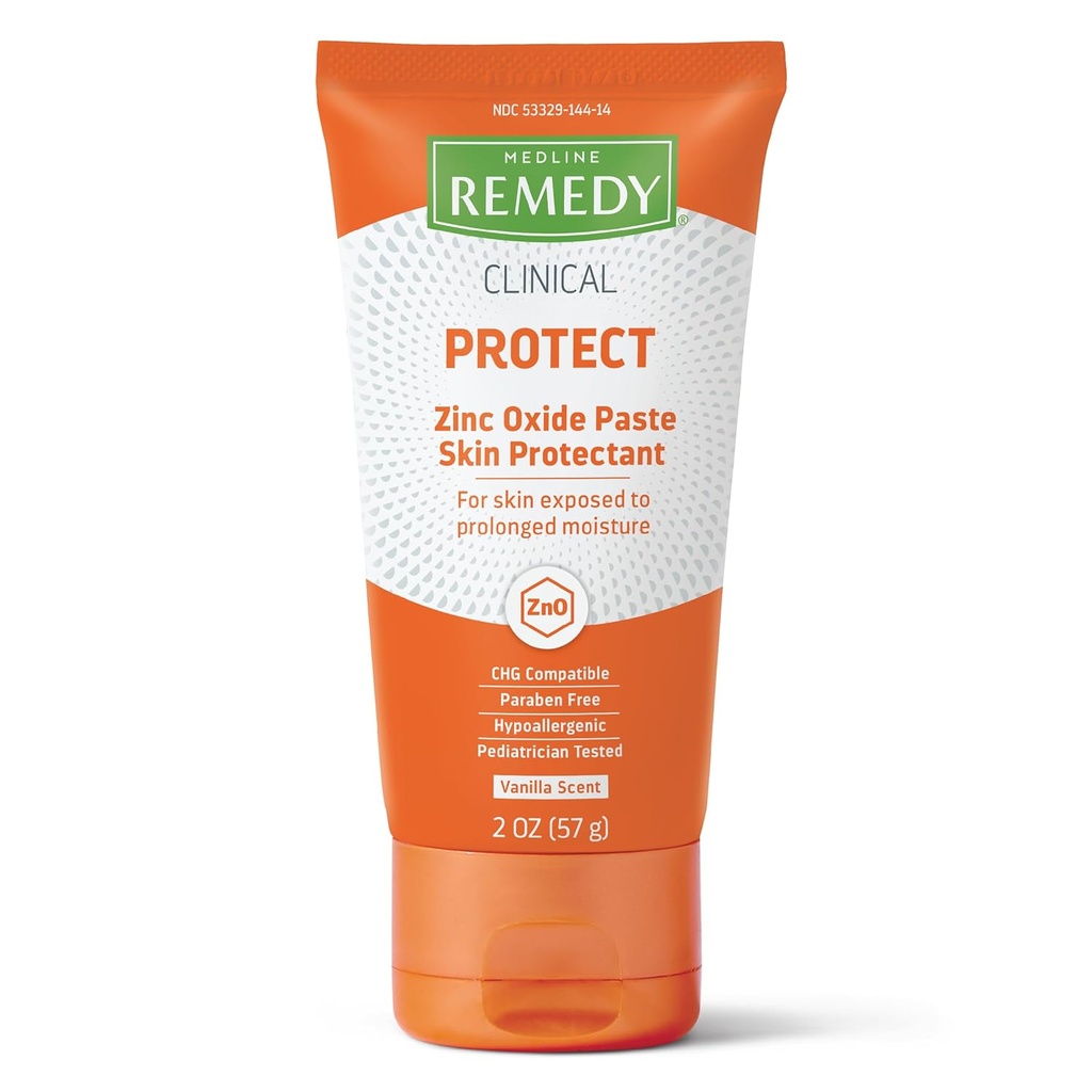 Medline Remedy Clinical Zinc Oxide Paste Skin Protectant (2 oz Tube), Vanilla Scent, Diaper Rash Cream, Incontinence Care, Wetness Protection, Paraben Free, Hypoallergenic, Adultos, Niños