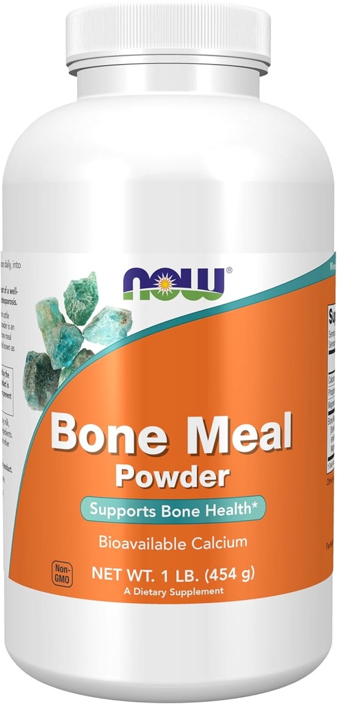 AHORA Suplementos, Bono Meal Powder con Carbonato de Calcio y Oxido de Magnesio, Fuente de Calcio Natural, 1 libra