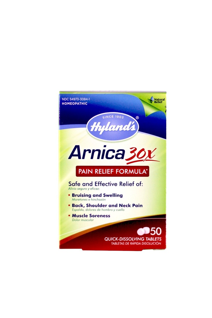 Hyland's Arnica Tablets 30X, Natural Homeopathic Bruising and Pain Relief, 50 Count (Pack of 6)