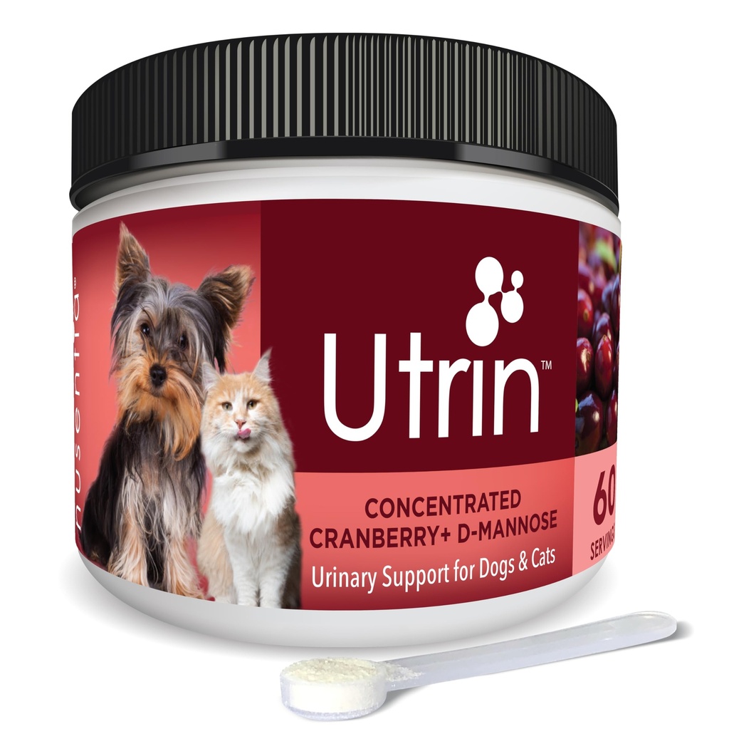 UTRIN - Urinary Support for Cats & Dogs - Dual-Action Cranberry & D-Mannose - for Natural Bladder Health, Incontinence, and Recurring UTI, 60 Servings