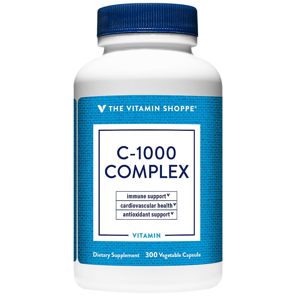Complejo de Vitamin Shoppe C-1000 1000MG, Antioxidante que soporta la salud cardiovascular inmune (300 cápsulas)