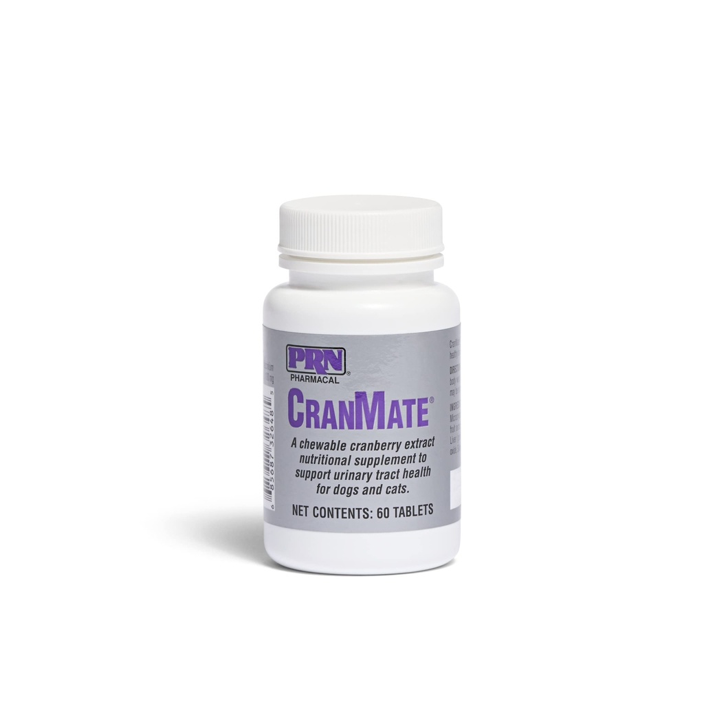 PRN Pharmacal CranMate Cranberry Supplement, Chews for Pets, 60 Count | Vet-Formulated Chewable Cranberry for Dogs & Cats, Supports Urinary Tract & Bladder Health, Pork-Flavored