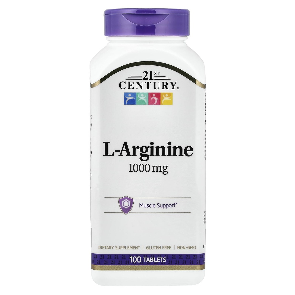 21st Century L-Arginine 1000mg, máxima fuerza 100 ea