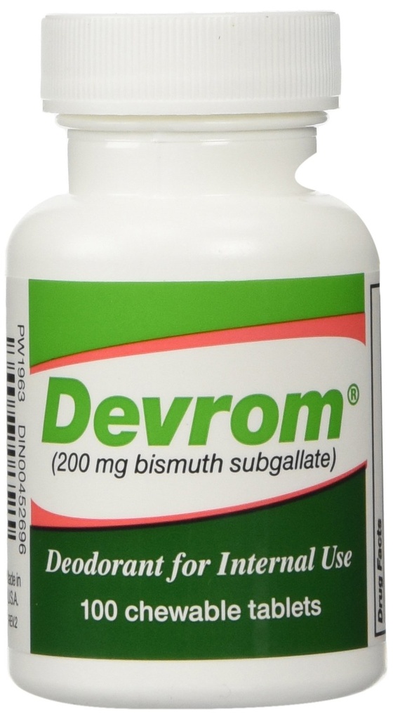 Tablas DEVROM (Desoderante interno)200MG 100chewable tabletas