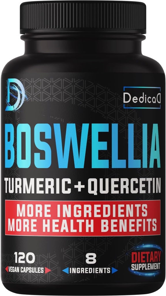Boswellia Serrata - Blended Turmeric, Quercetin, Citrus, Ginger, White Willow, Alfalfa - Support Cartilage, Immune & Body Health - 120 Capsules
