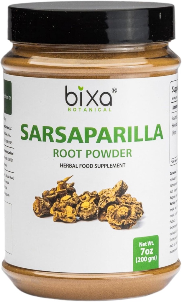 bixa BOTANICAL Sarsaparilla Root Powder | HEMIDESMUS INDICUS | Anantmool | 200 Grams / 7 OZ | Ayurvedic Herbal Supplement | Gluten Free, Non-GMO, Steam Treated, Vegan, 100% Pure.