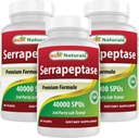 Mejores Naturales Serrapeptase 40000 SPU 90 Vcaps (90 Cuenta (Pack of 3))