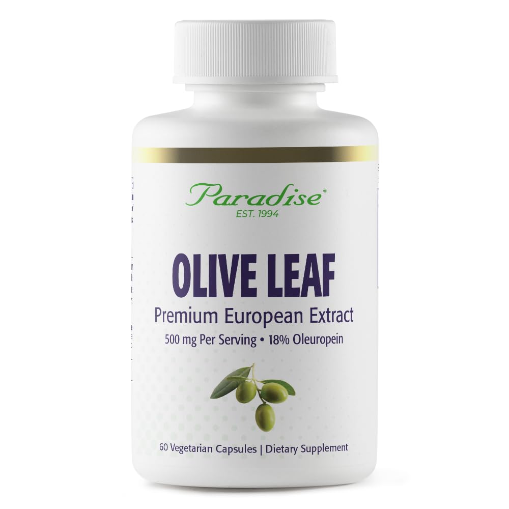 Paradise Herbs Olive Leaf Extract from Spanish Andalusian Olive Trees, Super Potent, Ultra Pure, Non-GMO, Vegan, Gluten Free, 60 Vegetarian Capsules