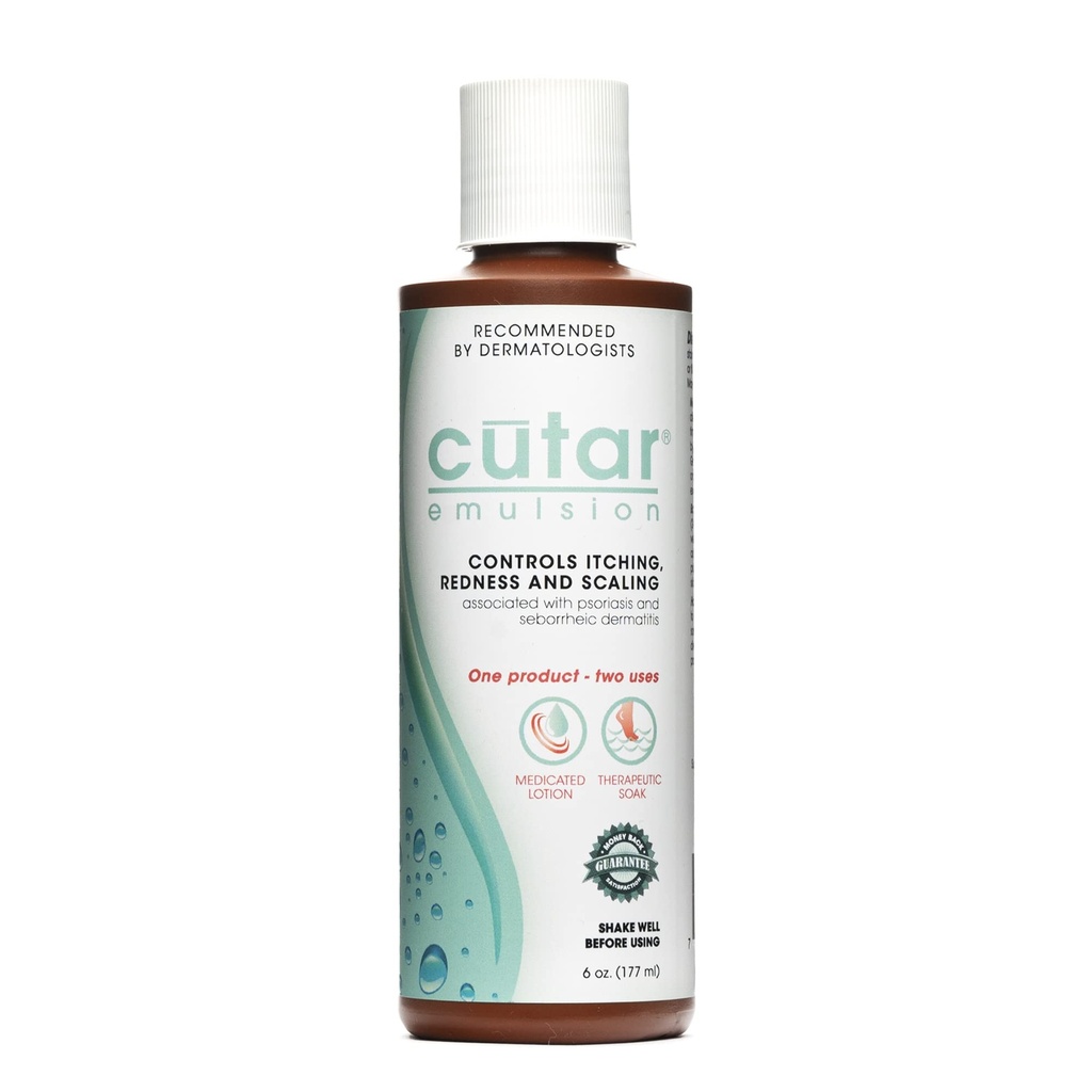 Cutar Emulsion Cream - Coal Tar Lotion for Relief from Eczema, Psoriasis, and Dermatitis - Helps Soothe Itchy Flaky Skin, Redness, Dryness, and Inflammation