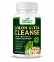 GREEN VALLEY NATURALS Colon Ultra Cleanse – Fiber & Herbal Suplemento con Psyllium Husk, Senna Extract, Fennel " Ginger ← Apoyo Digestivo " Gut Wellness  durable 60 Capsules