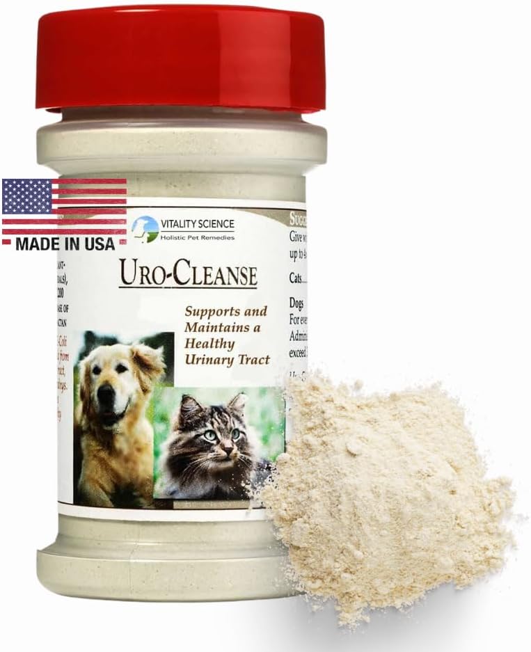 Vitality Science URO-Cleanse for Cats Silencio Natural Aid for Urinary Tract, Bladder, Kidney Health ← D-Mannose, Arabinogalactan, Zeolite ← Previene y elimina UTI, Infecciones de la vejiga y la incontinencia