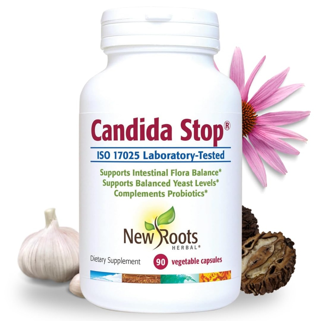 Nuevos ROOTS HERBAL Candida Cleanse Detox Suplemento (90 cápsulas), Stop Candida Overgrowth, Support Balance de Flora Intestinal Equilibrio con 11 hierbas Potente + Probióticos, Digestión Alivio