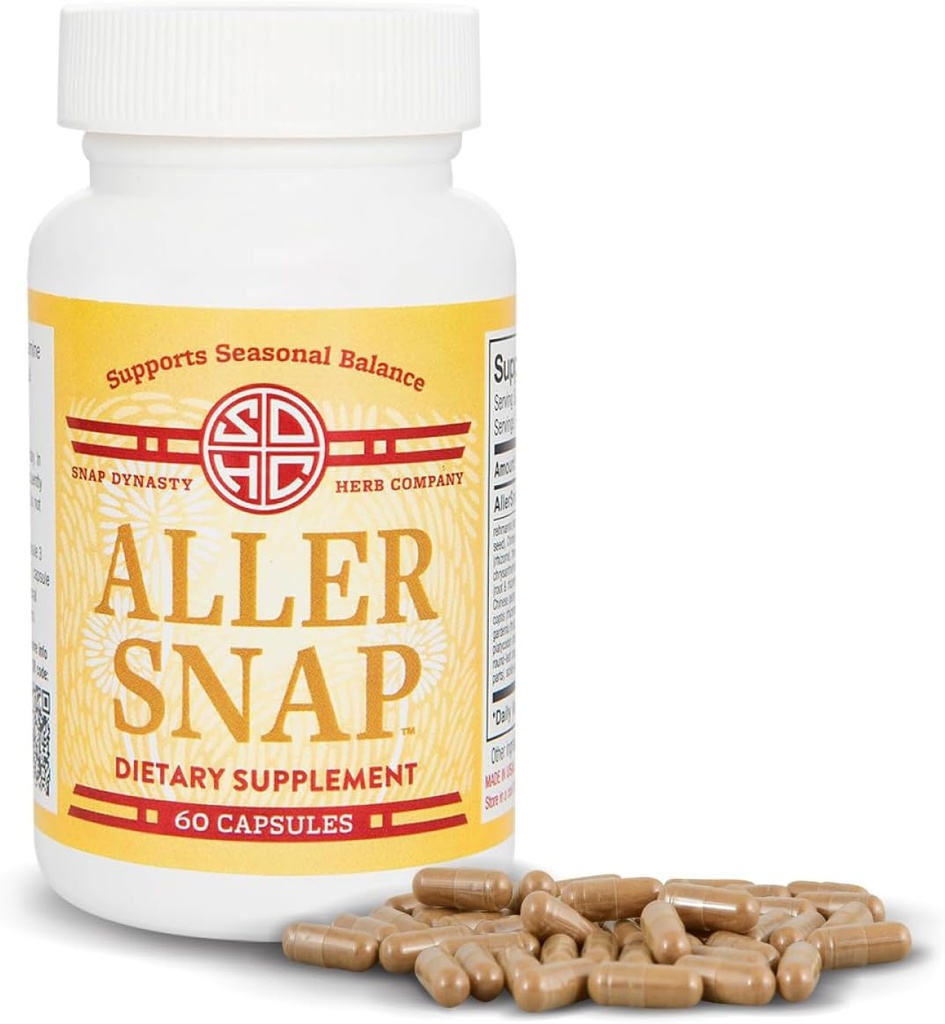 Snap Dynasty Aller Snap - 60ct Capsules, Pack of 1 - Plant Based Seasonal Support for Healthy Histamine Response, Histamine Support Supplement, No Contraindications