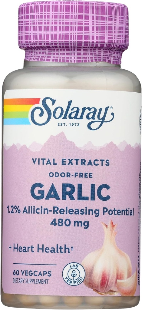 Suplemento de ajo SOLARAY, 500mg tención 60 Conde