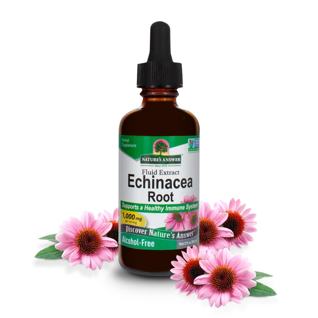 ature's Answer Echinacea Extract | Supports a Healthy Immune System | Vegan, Gluten-Free, Alcohol-Free, Non-GMO & Kosher Certified | 1oz
