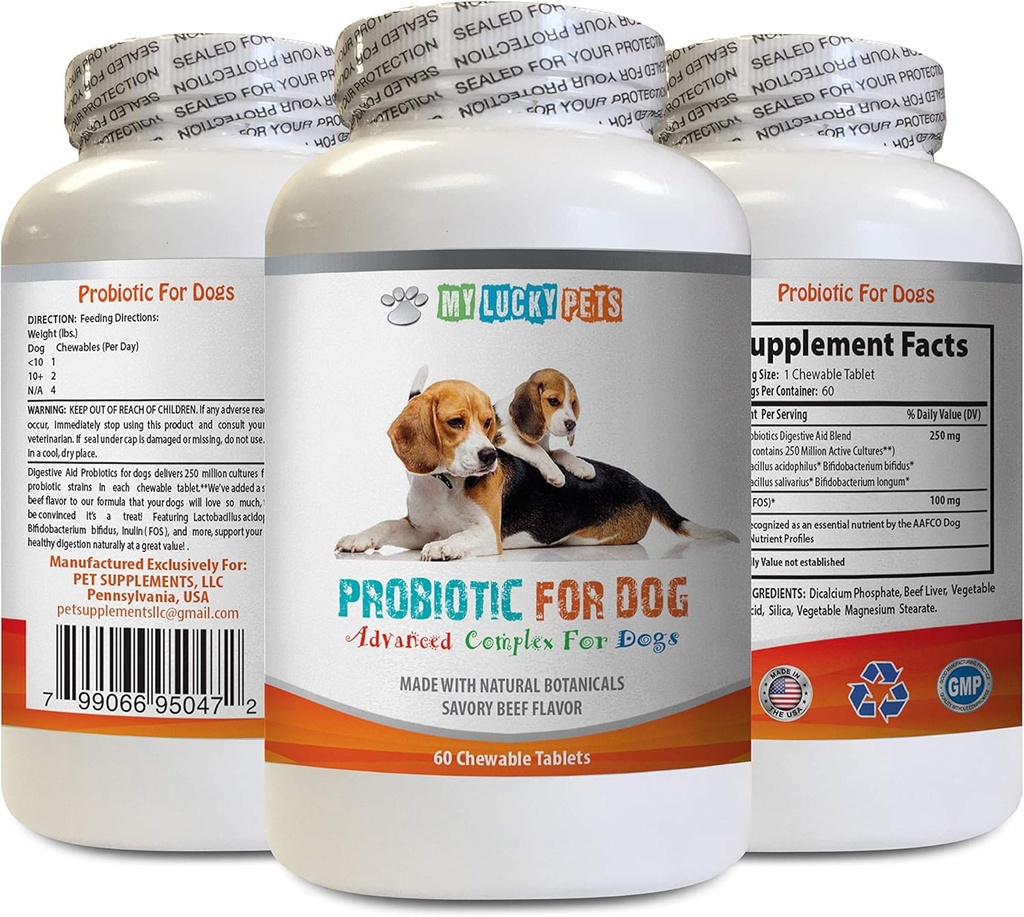 probiotic Relief for Dogs - Dog PROBIOTICS - Bad Breath and Passing Gas Solution - Oral Health - Dog acidophilus - 1 Bottle (60 Treats)