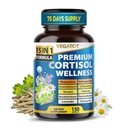 VEGATOT Organic Cortisol Wellness Complex 15-in-1 Fórmula con Magnesium Ashwagandha St. John's Wort Valerian Rhodiola Rosea Passionflower Chamomile