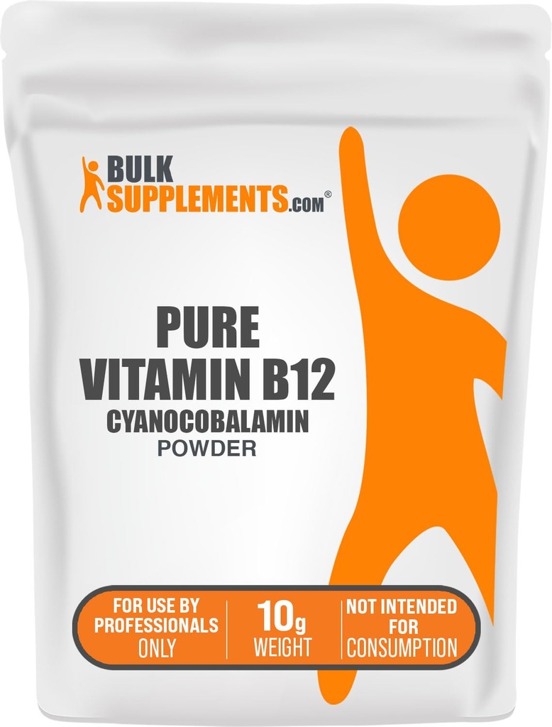 BulkSupplements.com Pure Cyanocobalamin (Vitamin B12) Powder - B 12 Vitamin - B12 Vitamins - Vegan Vitamin - B12 Cyanocobalamin - B12 Supplement - Energy Vitamins (10 Grams - 0.35 oz)