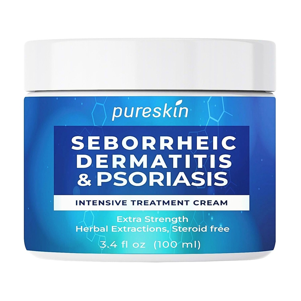 Seborrheic Dermatitis Psoriasis Cream: Antifungal Treatment - Traditional Herbal Infused - Relief for Flaking Irritated Scalp Skin - Steroids Free Lasting Result 3.4 Oz