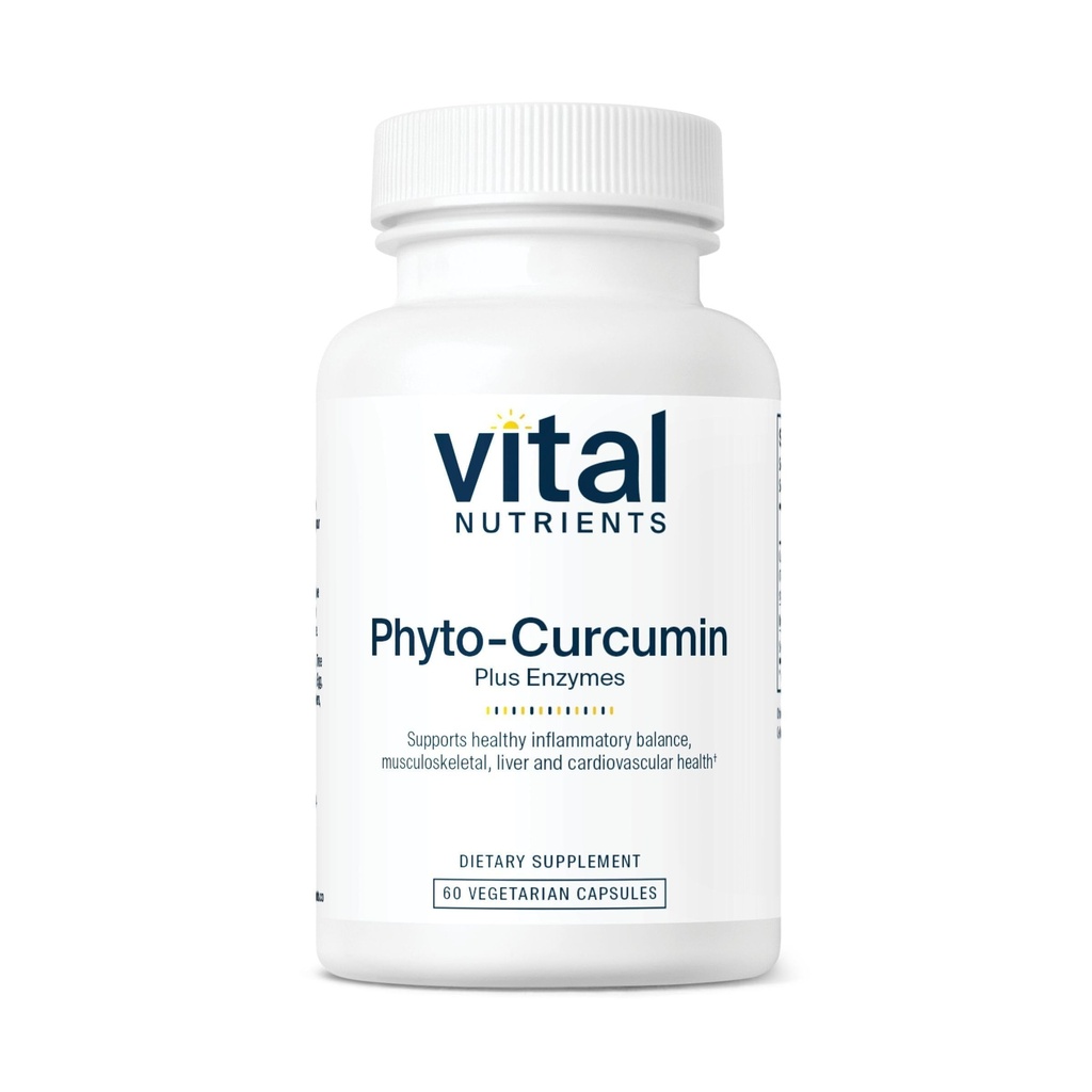 Vital Nutrients Phyto-Curcumin Plus Enzymes - Curcumin Supplements with Phytosome Extract - Support for Muscle, Bone, Liver, and Heart Health* - Gluten, Dairy, Soy Free - 60 Capsules