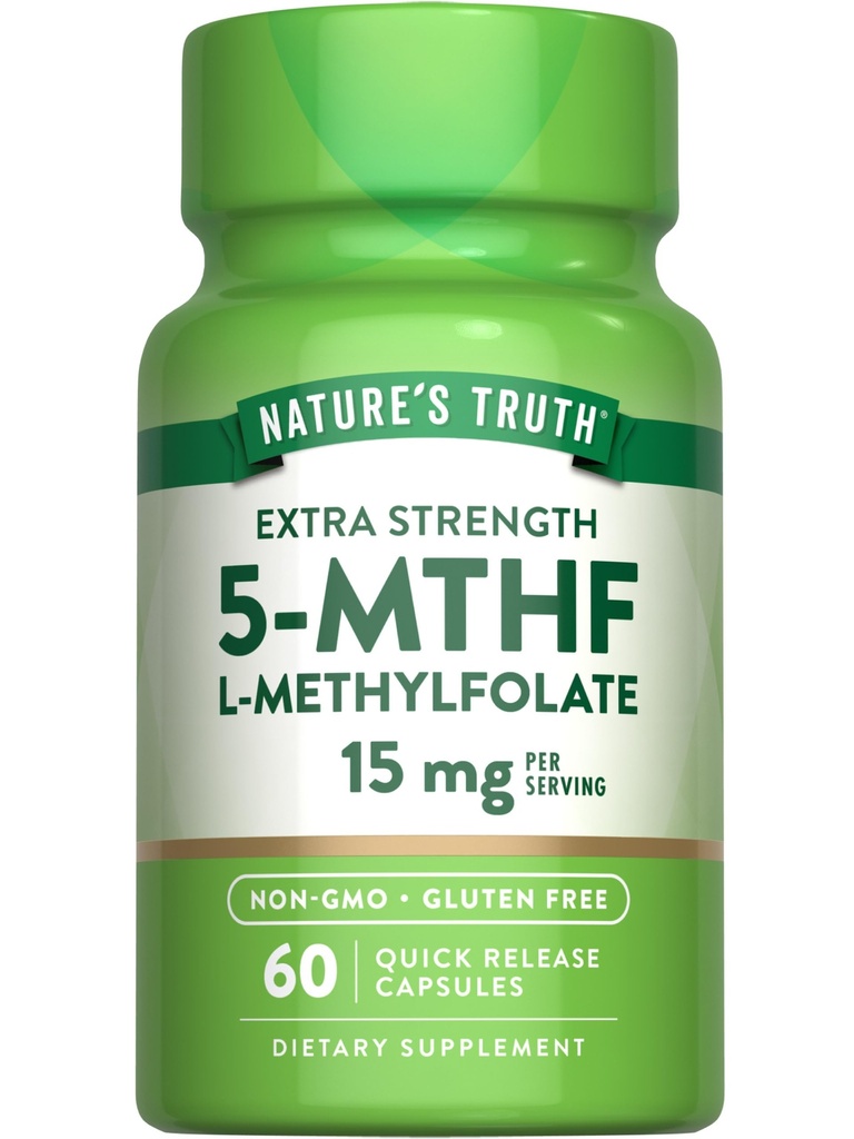 La verdad de la naturaleza L Methylfolate 15mg ← 60 Capsules  durable Non-GMO &amp; Gluten Suplemento gratuito