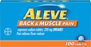 Aleve Back and Muscle Pain Tablets, Fast Acting All Day Targeted Relief for Headache, Muscle, and Back Pain, Naproxen Sodium Capsules, 220 mg, 100 Count