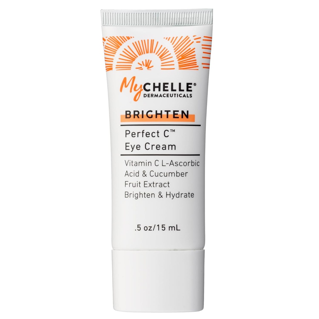 MyCHELLE Dermaceuticals Perfect C Eye Cream - Eye Cream for Dark Circles and Puffiness with Vitamin C & Plant Stem Cells to Reduce Visible Signs of Aging, Fine Lines and Wrinkles, 0.51 Fl Oz (Pack of 1)