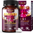 11-in-1 NMNH (Dihidronicotinamide Mononucleotide), 600mg por Serving, NAD+ Suplemento con Resveratrol, CoQ10 para apoyar NAD+ Levels, NMNH Supplement for Anti-Aging, 60 Count, 30 Day Supply-63